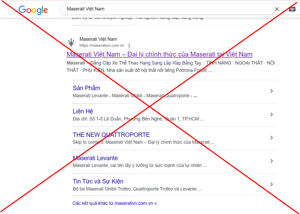 Website Giả Mạo Maserati